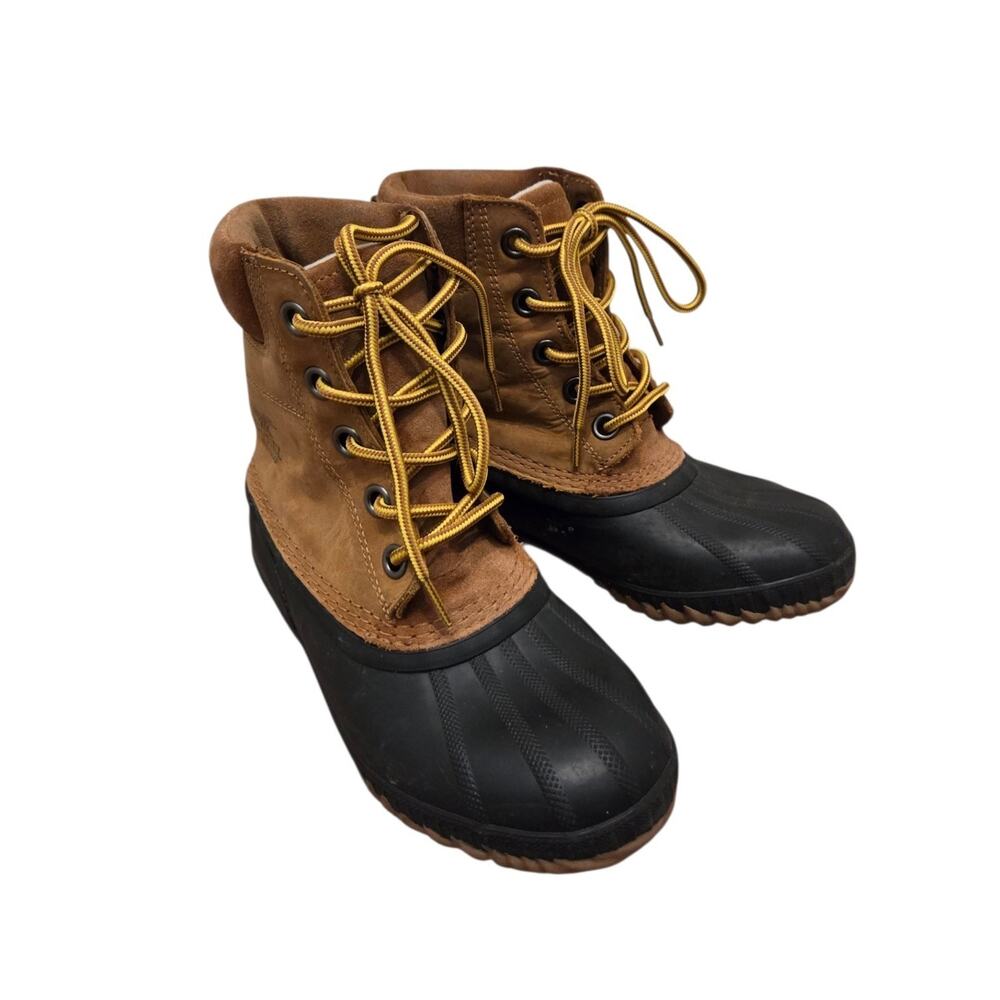 Sorel Cheyanne II Waterproof Duck Boots Tan Black NY1891-286, Women's Size 4